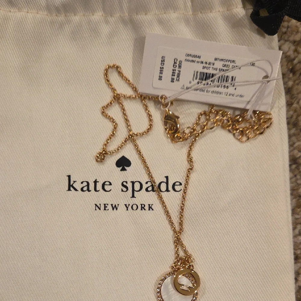 Kate Spade Gold and White Circle Necklace - Picture 2 of 6
